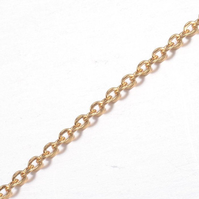 1 meter Stainless Steel Chain Gold Plated 2x2.5mm - A04*