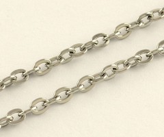 Stainless Steel Ketting Zilver 2x1.5mm, 1 meter
