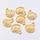 Shell Charm Gold 12x14mm, 10 pieces