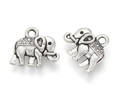 Olifant Bedel Zilver 12x14mm, 6 stuks