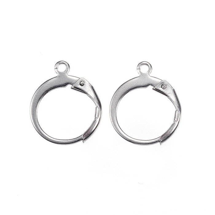 Stainless Steel Hoop Oorbellen Zilver 12x15mm, 4 stuks