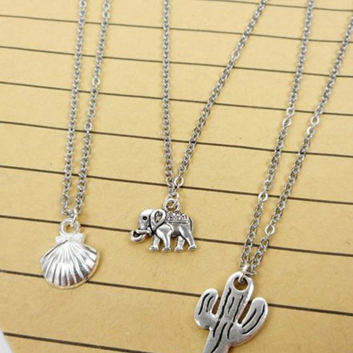 Elephant Charm Silver 12x14mm, 6 pieces