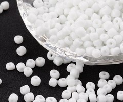 White Seed beads 4mm, 20 grams