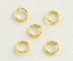 Stainless Steel Jumprings Gold Plated 4mm, 75 pieces