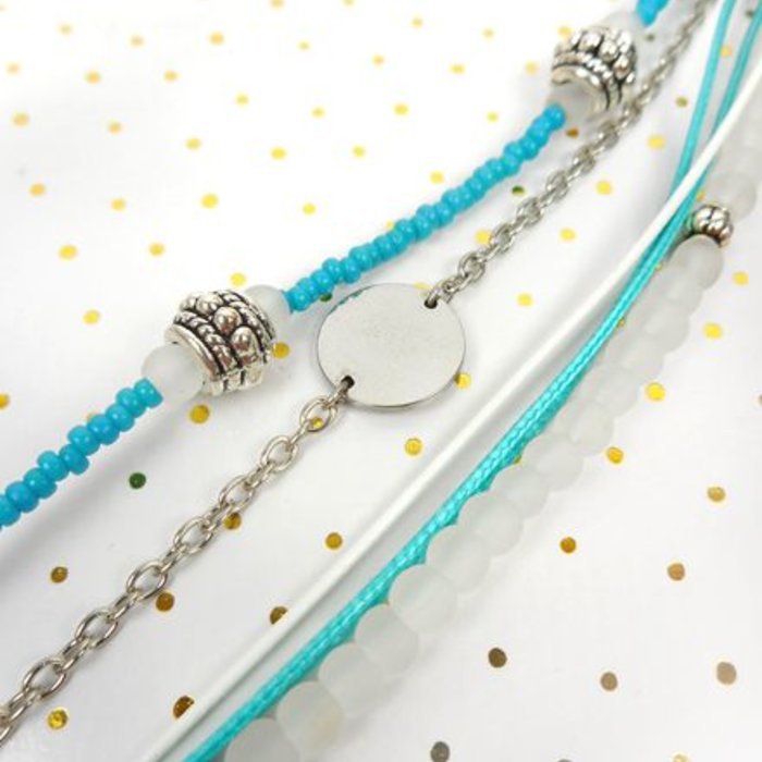 Anklet Bracelter With Silver Coin Charm And Beads inspi59718