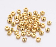 Spacer Beads Gold Plated Rondelle 4x2mm, 20 stuks