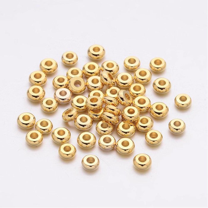 Spacer Beads Gold Plated Rondelle 4x2mm, 20 stuks