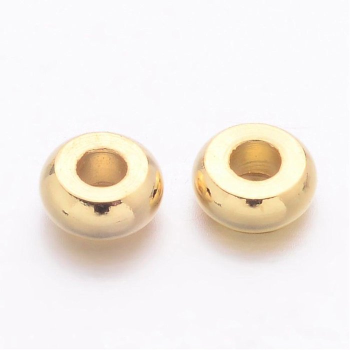 Spacer Beads Gold Plated Rondelle 4x2mm, 20 pieces