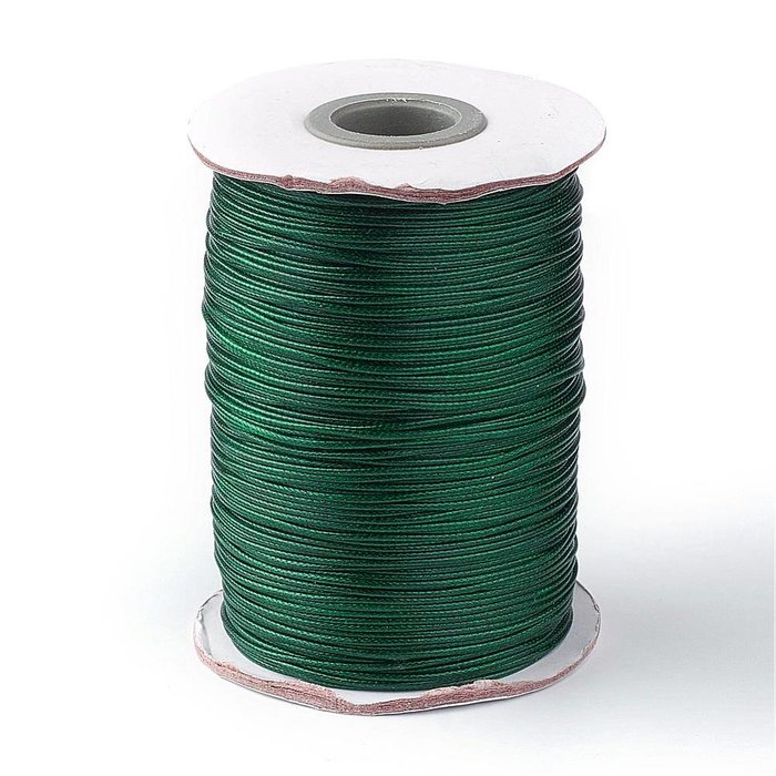 Waxed Cord Dark Green 1mm, 3 meter