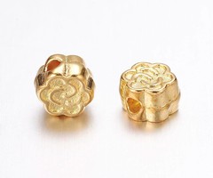 Gold Plated Bloem Kraal 5mm, 20 stuks