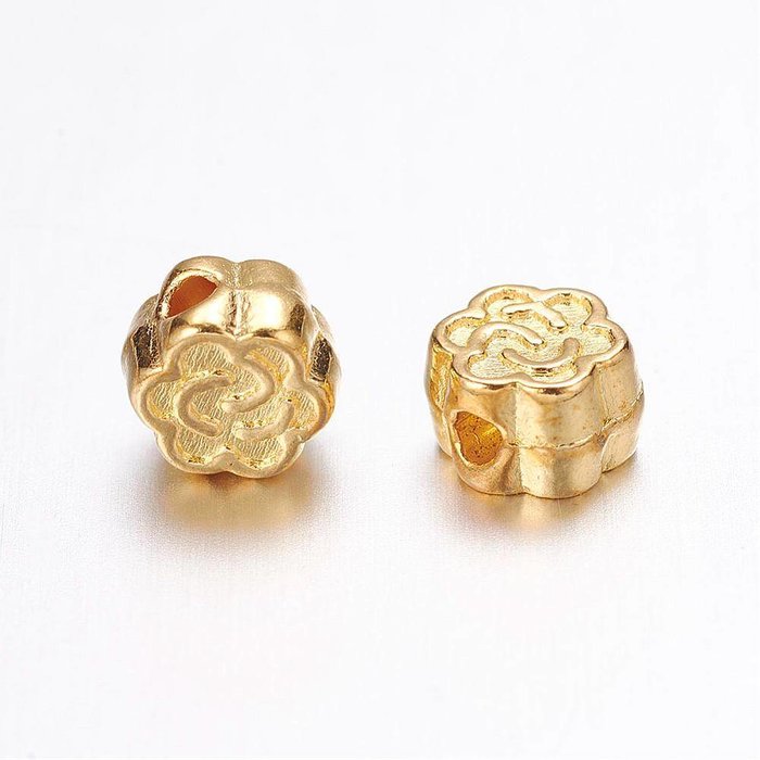 Gold Plated Bloem Kraal 5mm, 20 stuks
