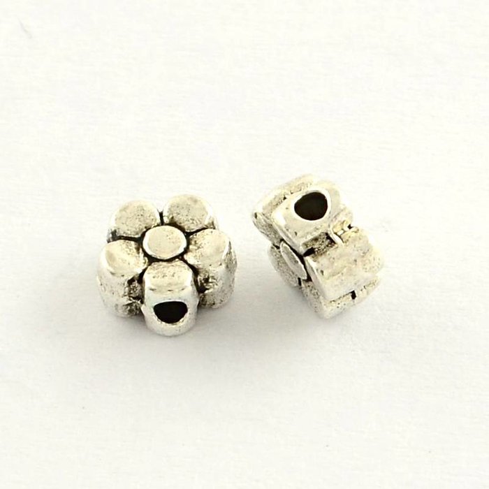 Bloem Kralen Zilver 5mm, 20 stuks