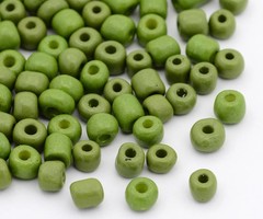 Seed Beads Olive Green 4mm, 20 gram