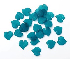 Blaadje Donker Turkoois 15mm, 10 stuks