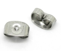 Stainless Steel Earring Stopper, 20 pieces