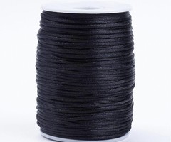 Satijnkoord Zwart 2mm, 3 meter