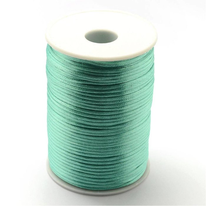 Satijnkoord Zeegroen 2mm, 3 meter