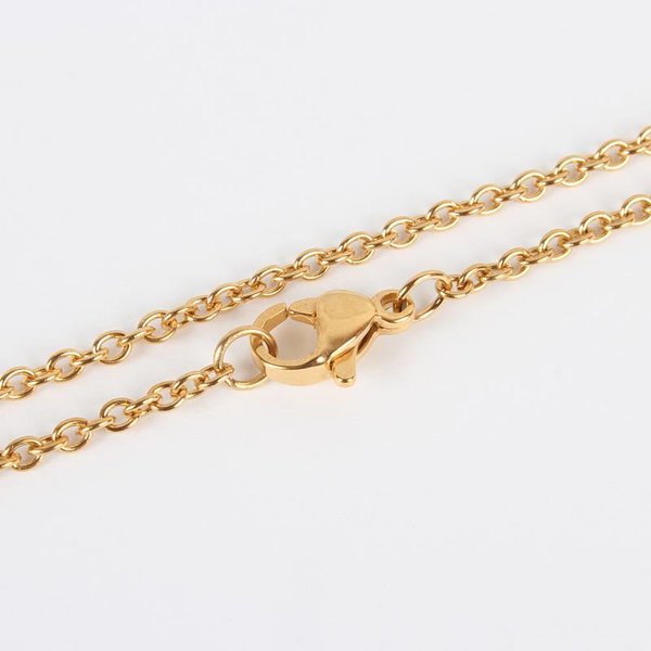 Stainless Steel Necklace 45cm Gold 2mm