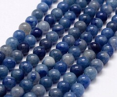 Natural Blauwe Aventurijn Kralen 6mm, streng 57 stuks
