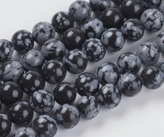 Natural Sneeuwvlok Obsidiaan Kralen 6mm, streng 27 stuks