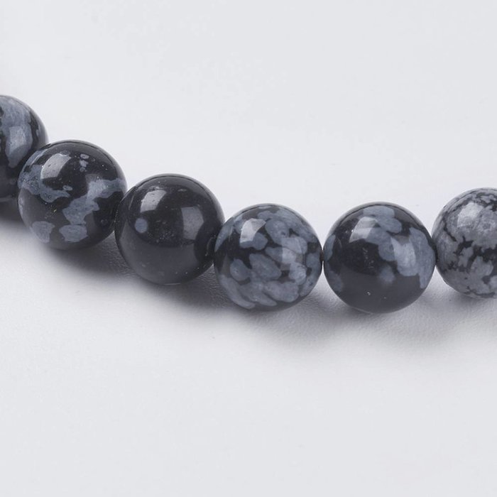 Natural Sneeuwvlok Obsidiaan Kralen 6mm, streng 27 stuks
