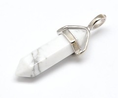 Natural Howlite Bullet Pendant 40x10mm
