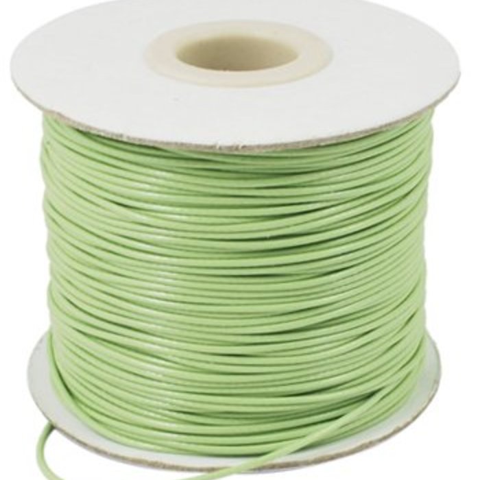 Light Green Waxed Cord 1mm, 3 meters