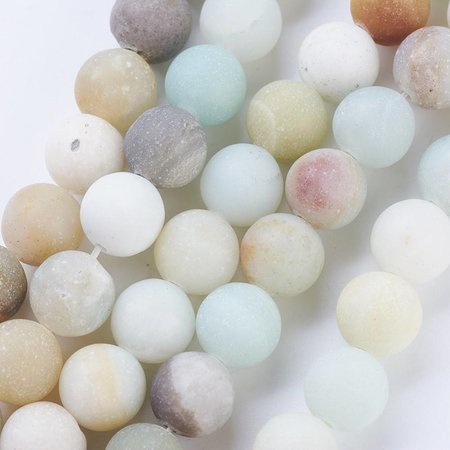 Frosted Amazonite Beads 6mm, strand 56 pieces