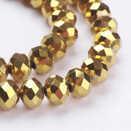 30 pieces Faceted Beads Metallic Gold 8x6mm