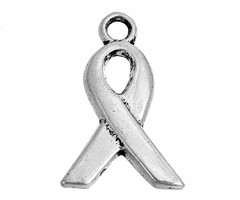 10 stuks Ribbon Bedel Zilver 14x9mm