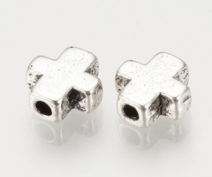 10 pieces Metal Beads Cross 9x8mm