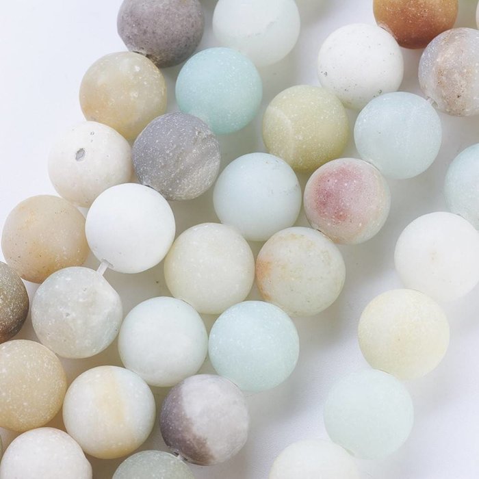 Natural Frosted Amazoniet Kralen 4mm, streng 86 stuks