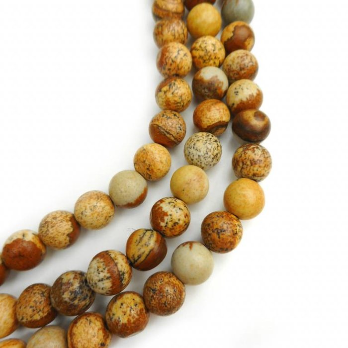 Natural Jaspis Kralen Bruin 6mm, streng van 56 stuks