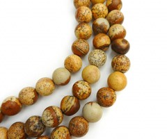 Natural Picture Jasper Beads Brown 4mm, strand of 86 pieces