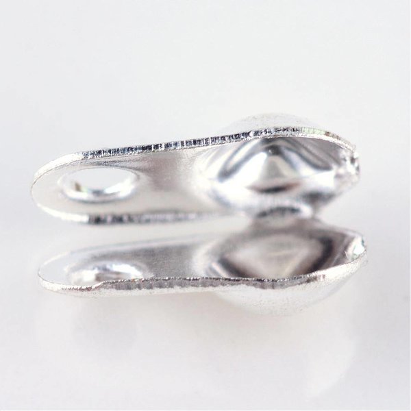 Knot Covers Silver 6x4mm, 20 pieces