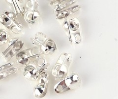 20 stuks Knoop Verbergers Zilver 6x4mm