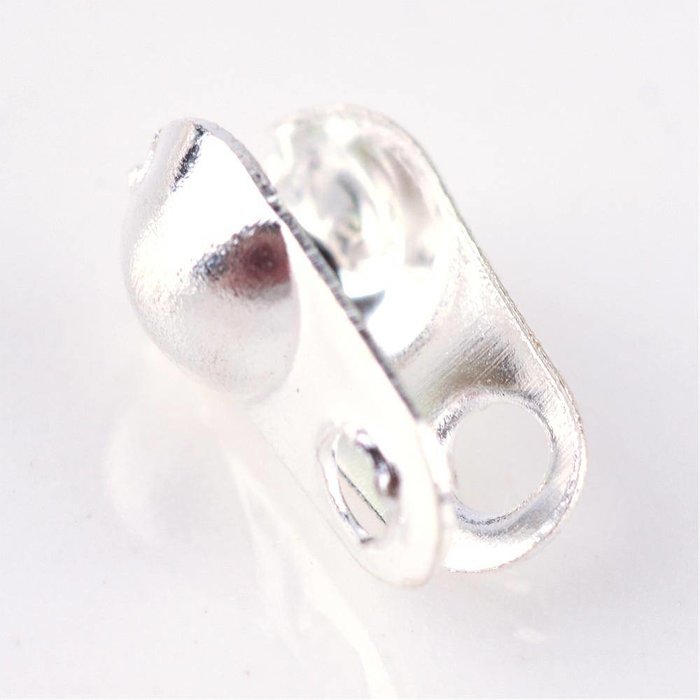 Knoop Verbergers Zilver 6x4mm, 20 stuks