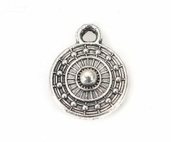 8 stuks Boho Muntje Bedel Zilver 11x9mm