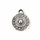 Boho Coin Charm Silver 11x9mm, 8 pieces