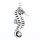 5 pieces Sea Horse Charm 3D Silver 22x9mm - 5804