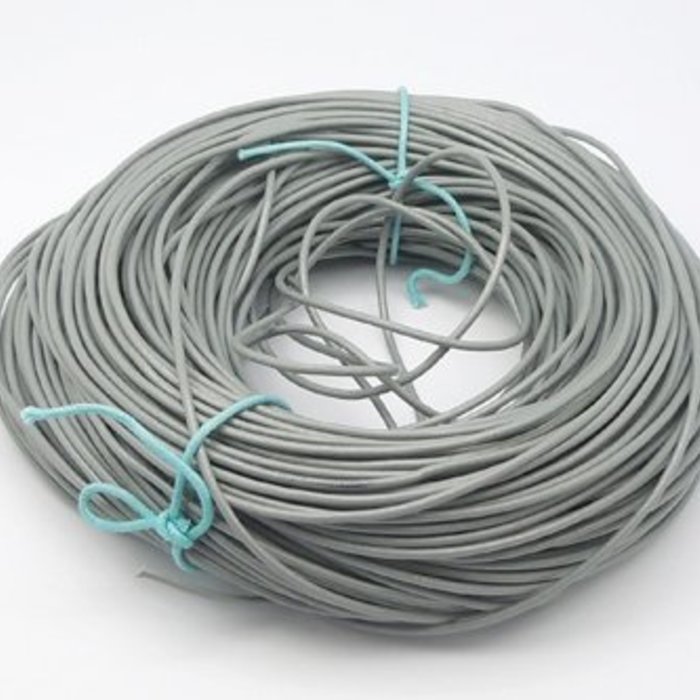 Cowhide Leather Cord 1mm Gray, 3 meter