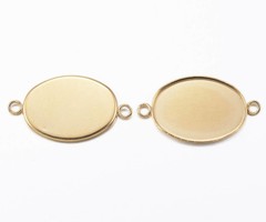 3 stuks Stainless Steel Tussenzetsel Goud 25x14mm voor 18x13mm Cabochon