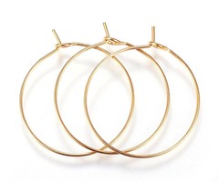 4 stuks Stainless Steel Hoop Gold Plated 30x25x0.8mm