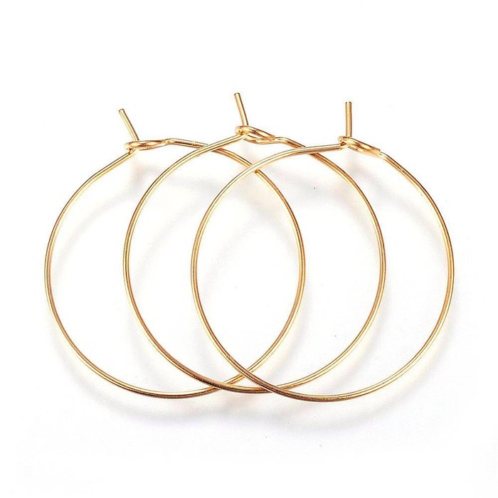 4 pieces Stainless Steel Hoop Earring Gold Plated 30x25x0.8mm - A13