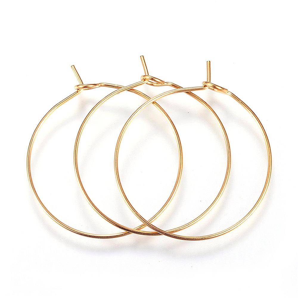 Stainless Steel Hoop Oorbel Goud 30x25x0.8mm Beads & Basics
