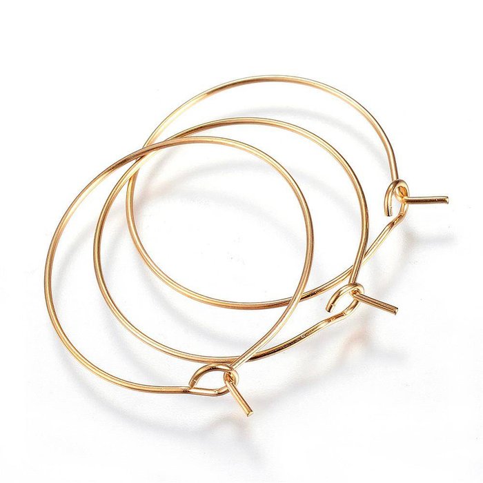 4 pieces Stainless Steel Hoop Earring Gold Plated 30x25x0.8mm - A13