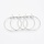 Stainless Steel Hoop Earring Silver 44x40x0.8mm, 4 pieces