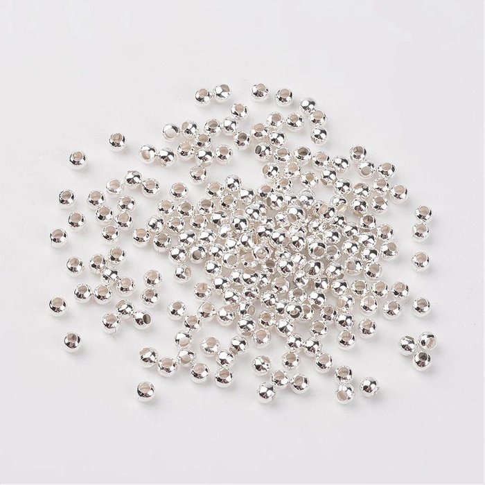 100 stuks Metalen Spacer Beads Zilver Plated 5mm