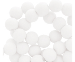200 pieces Matte White Acrylic Beads 4mm