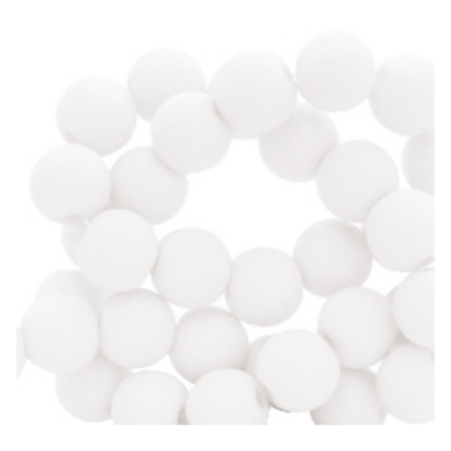 200 pieces Matte White Acrylic Beads 4mm 